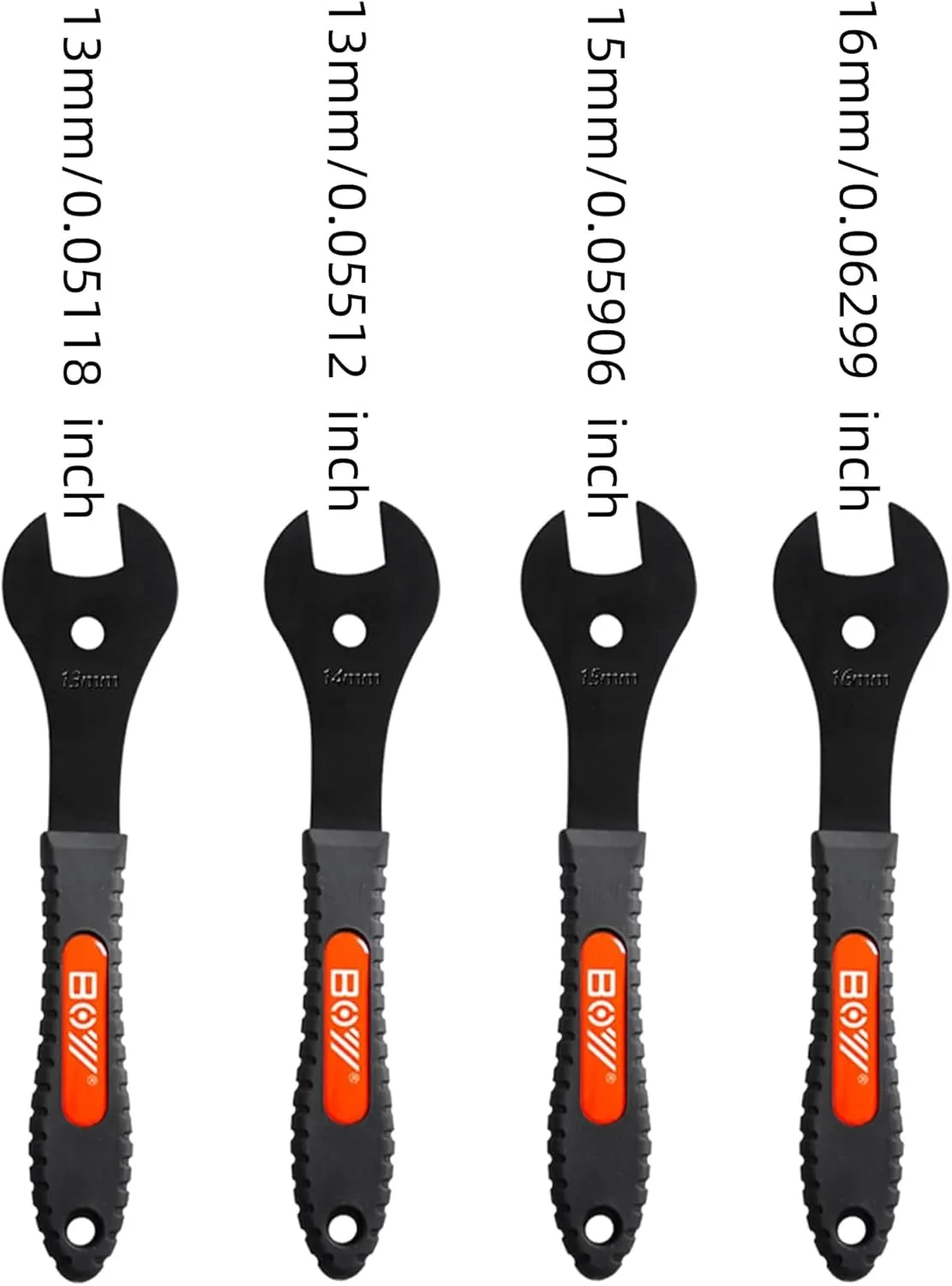 7 PCS Bike Cone Wrench Set Tool (13, 14, 15, 16, 17, 18, 19mm) Bicycle Wheel Pedal Hub Axle Nut Install Remover Cycling Spanner Hub Repair Removal Tool Black