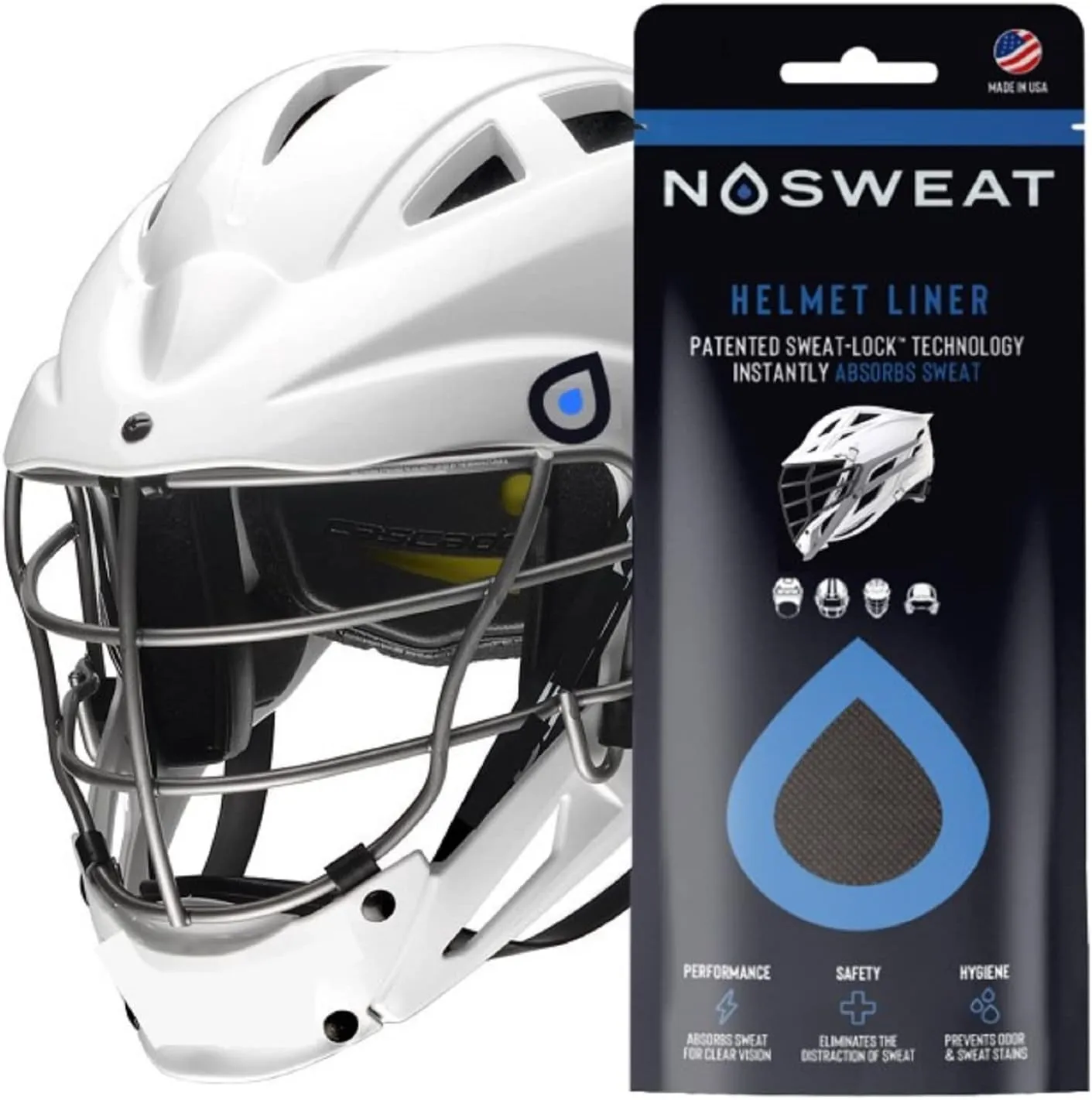 Batting Helmet Sweat Liner for Baseball & Softball - NoSweat Patented Helmet Sweatbands