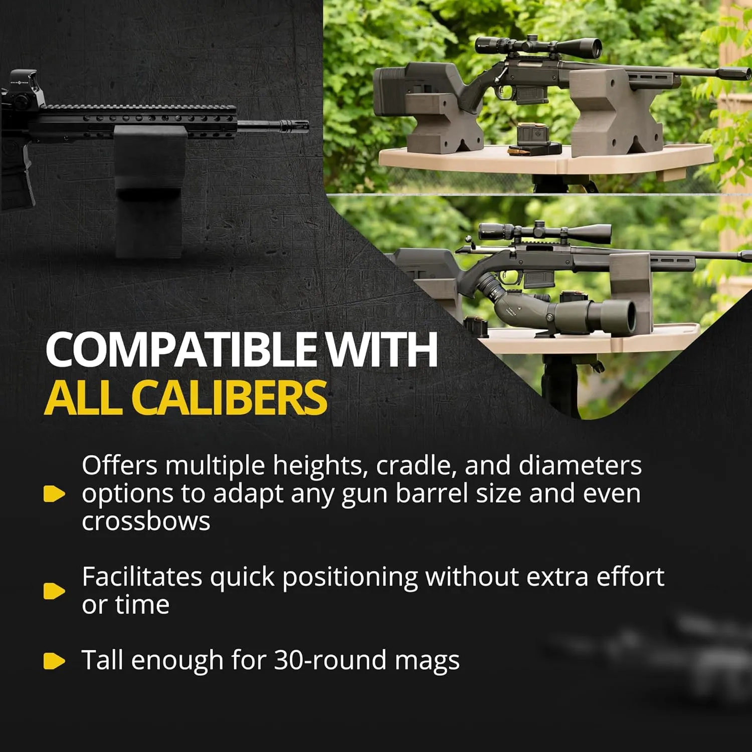 BenchMaster X-Block Shooting Rest, Multiple Sizes, Precision-Enhancing Rifle Rest, Recoil Reduction, Resistant to Gun Oil, Made in The USA
