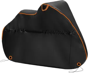 Bike Cover Outdoor Waterproof Transport Rack Storage Bicycle Cover,Rain Dust Resistant Wind Proof Lock Hole UV Coated,75L x 39W x 26H Inch (Black)
