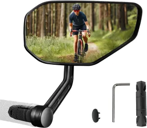 Bike Mirror,HD Glass Bicycle Mirrors for E-bike, Adjustable Bar End Bike Rear View Mirror,Scratch Resistant Bike Mirror For Handlebar Mount Right