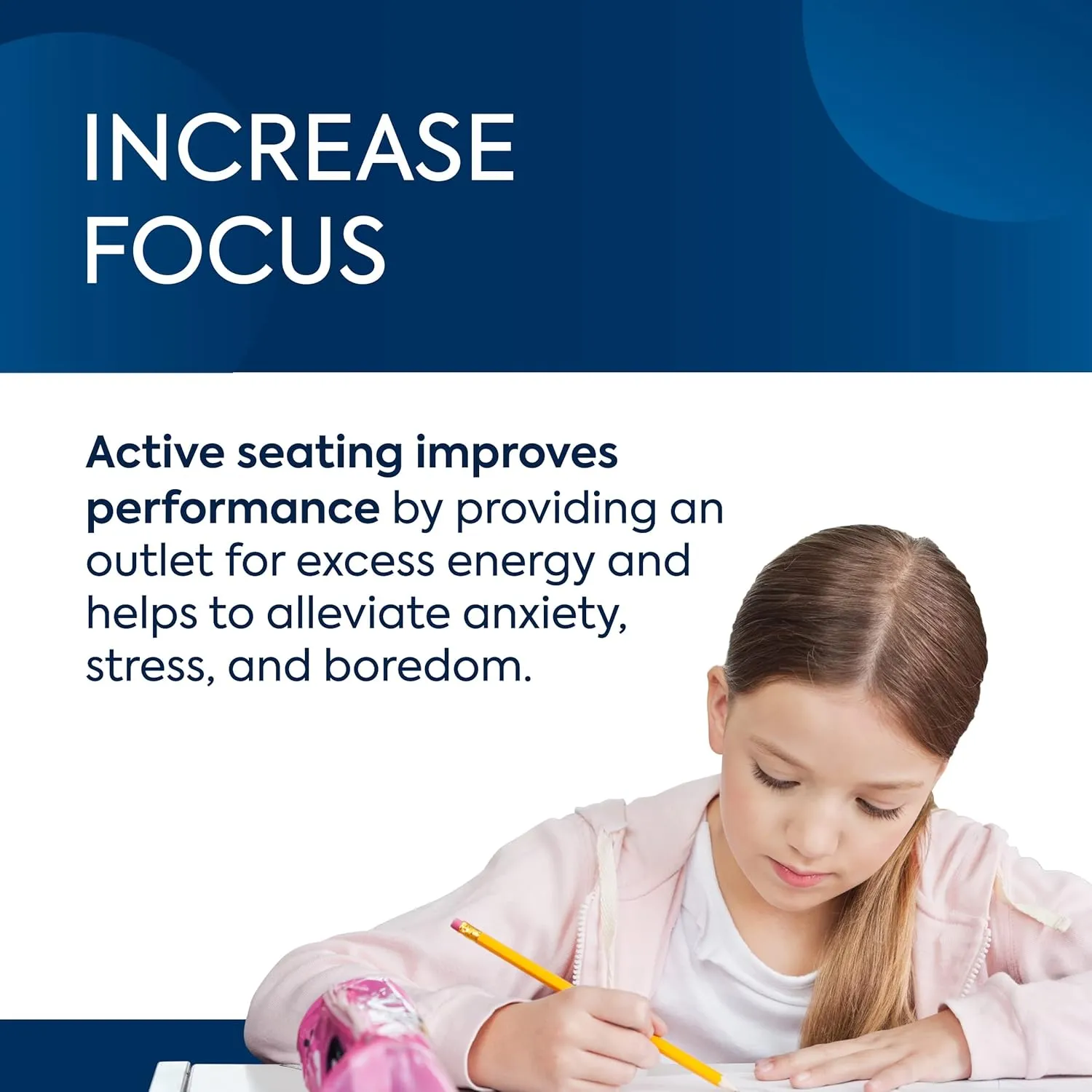 Bouncyband Balance Ball  Create Flexible Seating to Improve Focus at School, Office, or Home with This No-Roll Weighted Ball
