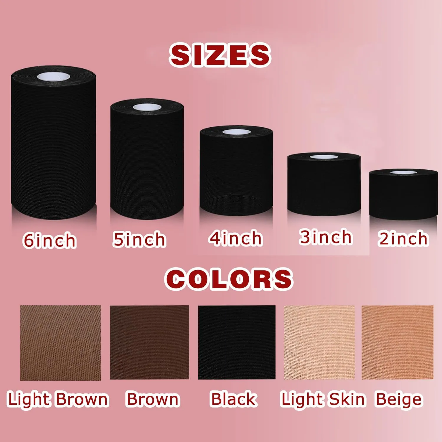 Breast Tape Lifting Large Breasts 5inch, Boobtape for Breast Lift Plus Size, Adhesive Large Boob Tape for Heavy Boobs, Body Tape D-G Cup with Nipple Covers Satin Nipple Pasties Black
