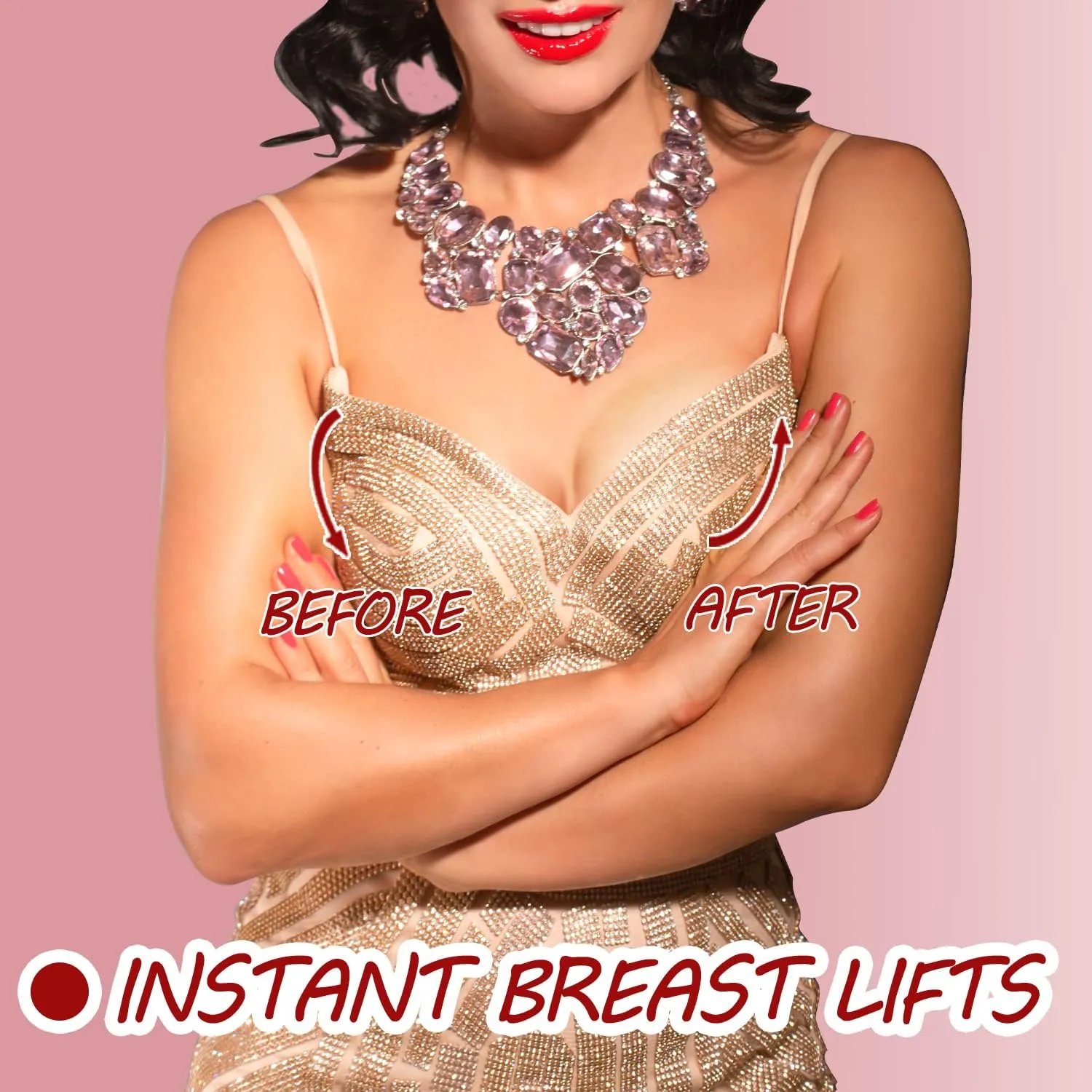 Breast Tape Lifting Large Breasts 5inch, Boobtape for Breast Lift Plus Size, Adhesive Large Boob Tape for Heavy Boobs, Body Tape D-G Cup with Nipple Covers Satin Nipple Pasties Black