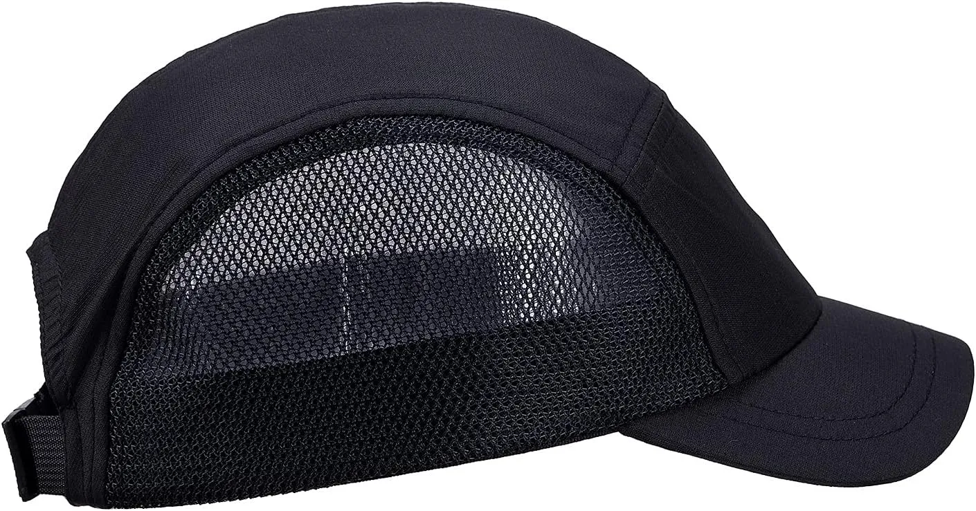 Clakllie Quick Dry Short Bill Baseball Cap Breathable Mesh Back Hat Lightweight Cooling Sports Cap Soft Top Trucker Hat