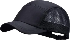 Clakllie Quick Dry Short Bill Baseball Cap Breathable Mesh Back Hat Lightweight Cooling Sports Cap Soft Top Trucker Hat