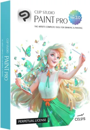 CLIP STUDIO PAINT PRO - Version 3 | Perpetual License | for Windows and macOS