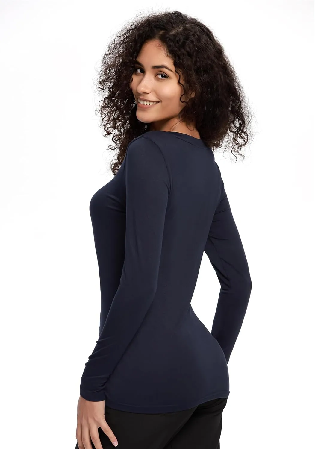 COZYFIT Underscrub Long Sleeve Women - Crew Neck Scrubs Undershirts for Nurse with Soft Fabric