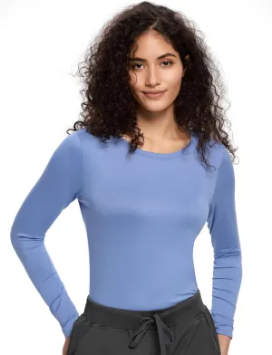 COZYFIT Underscrub Long Sleeve Women - Crew Neck Scrubs Undershirts for Nurse with Soft Fabric