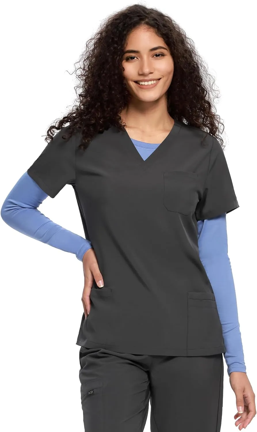 COZYFIT Underscrub Long Sleeve Women - Crew Neck Scrubs Undershirts for Nurse with Soft Fabric
