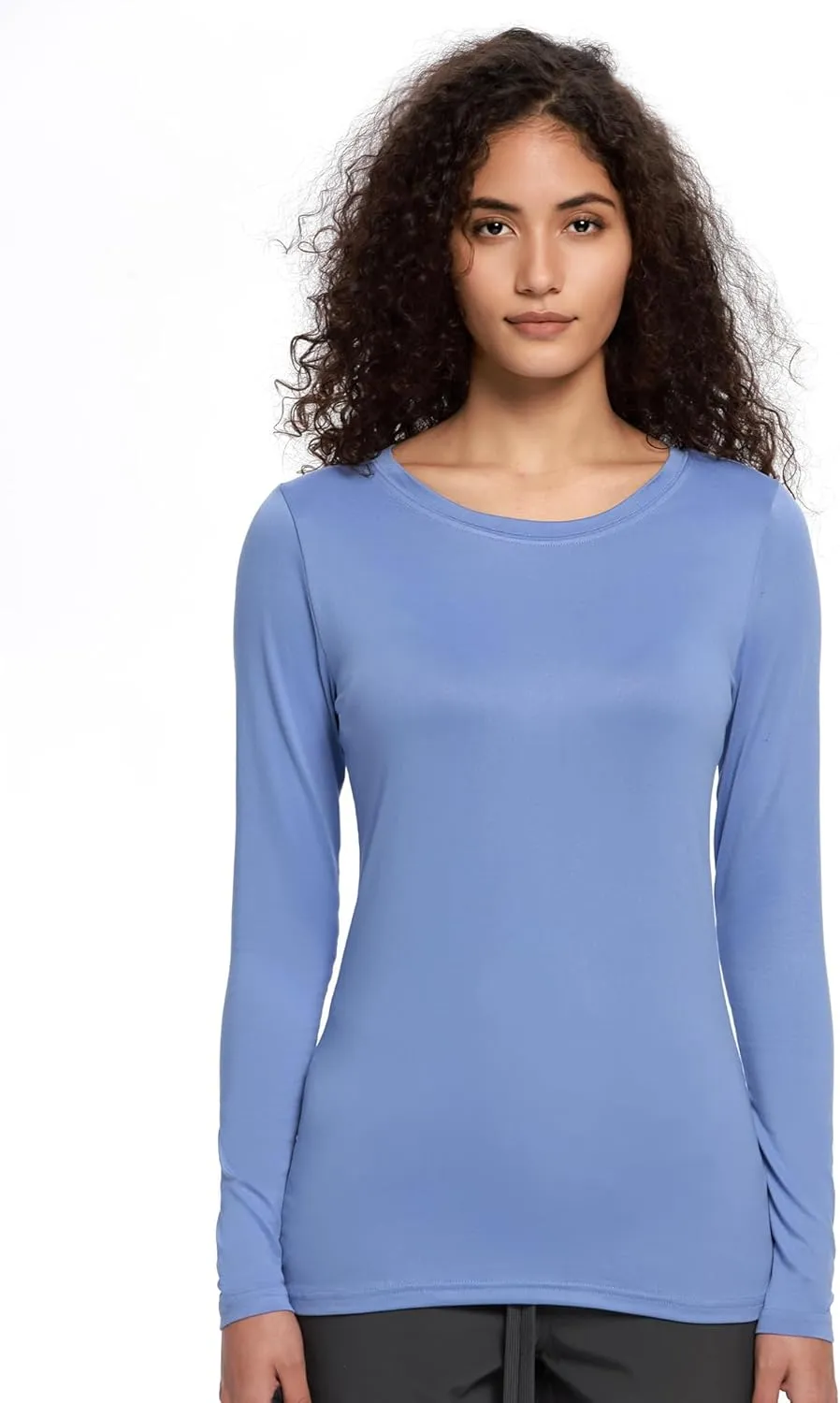 COZYFIT Underscrub Long Sleeve Women - Crew Neck Scrubs Undershirts for Nurse with Soft Fabric