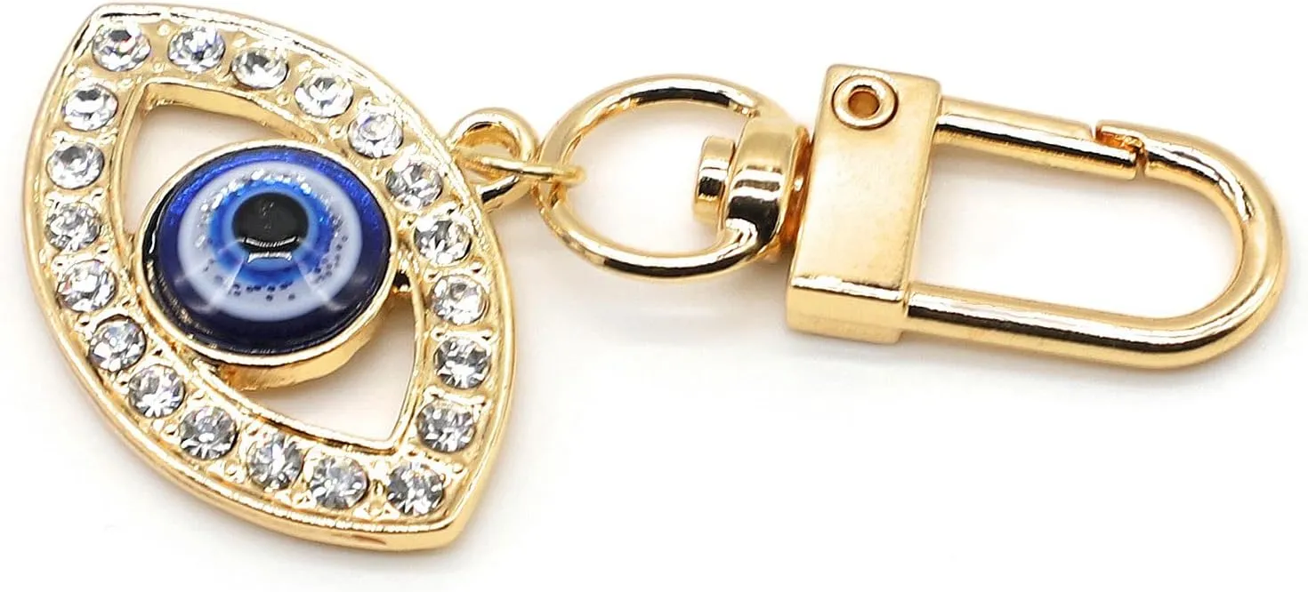 Evil Eye Keychains Car Key Ring Bag Purse Charm for Women Men - Good Luck Amulet Protection