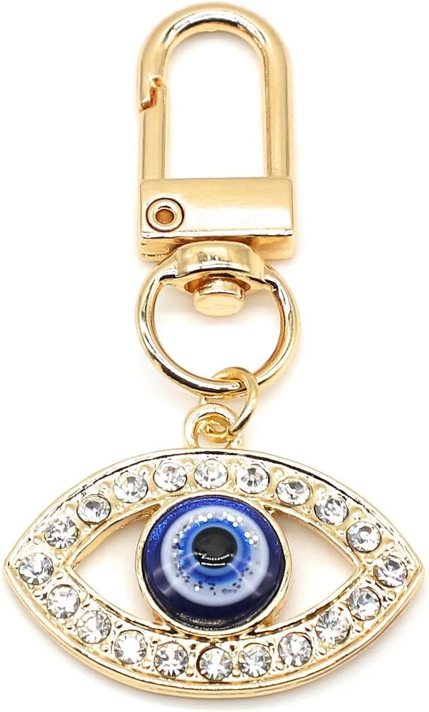 Evil Eye Keychains Car Key Ring Bag Purse Charm for Women Men - Good Luck Amulet Protection