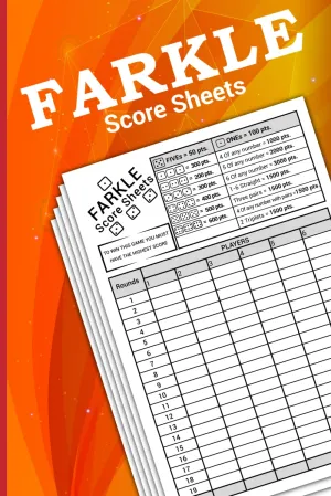 Farkle score sheets: Large print scorekeeping pads for farkle (100  Pages, 6x9 Inches) Paperback  July 6, 2024