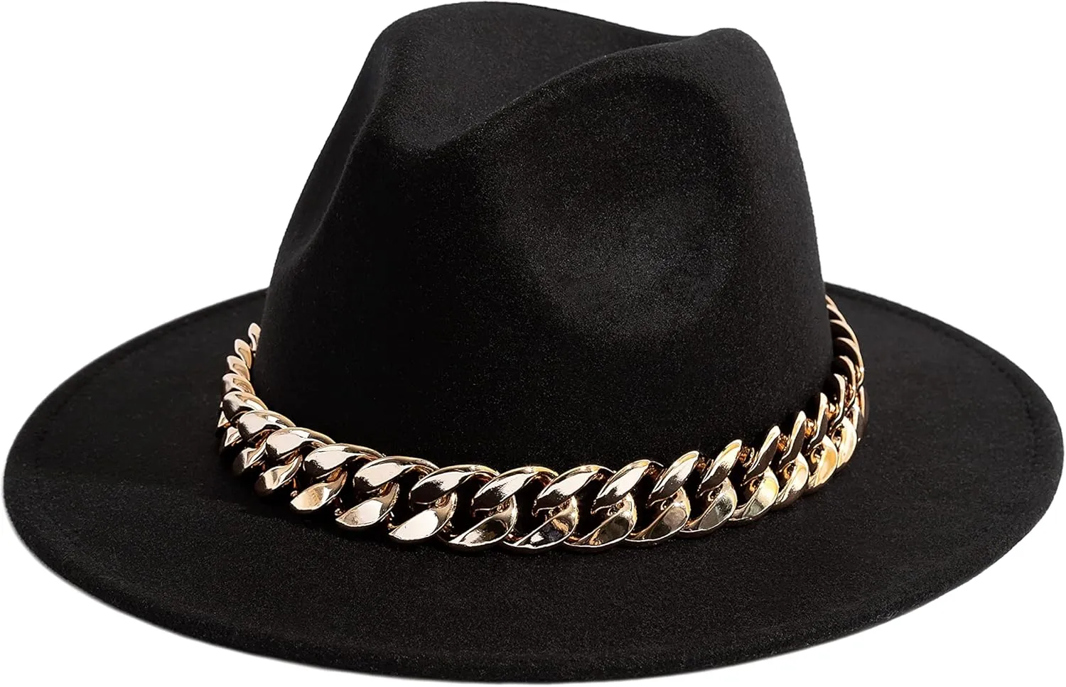 Gossifan Men & Women Belt Buckle Fedora Hat Wide Brim Floppy Panama Hat