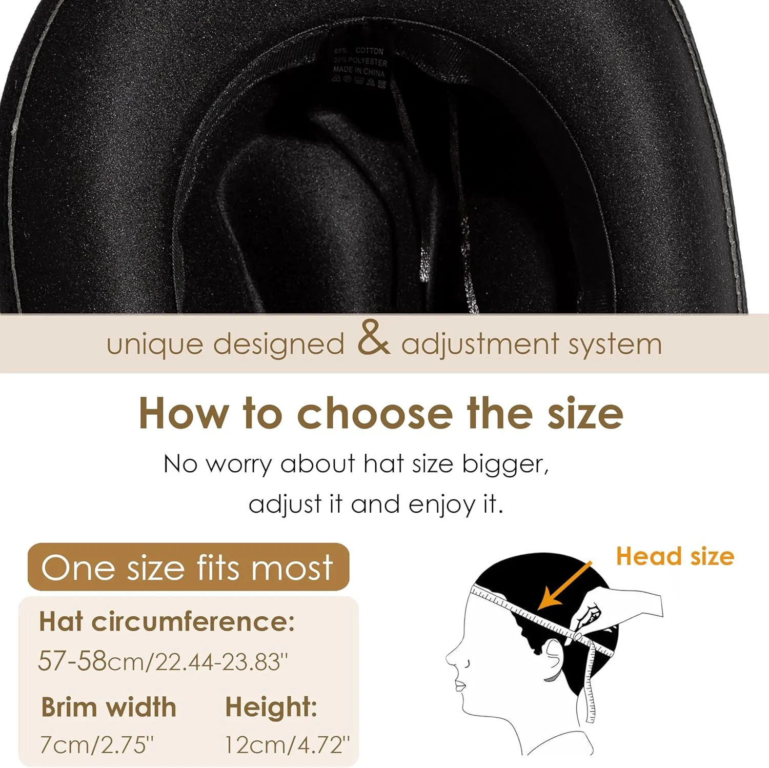 Gossifan Men & Women Belt Buckle Fedora Hat Wide Brim Floppy Panama Hat