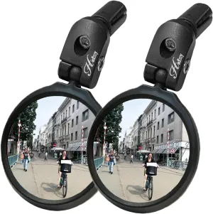 Hafny Bar End Bike Mirror, HD, Blast-Resistant, Glass Mirror, HF-MR090, HF-M951S-FR03, 2PCS (Silver Glass, 62mm * 2PCS)