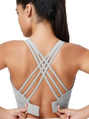 High Impact Sports Bra for Women High Support Molded Cups Strappy Womens Sports Bra for Workout,Training and Running