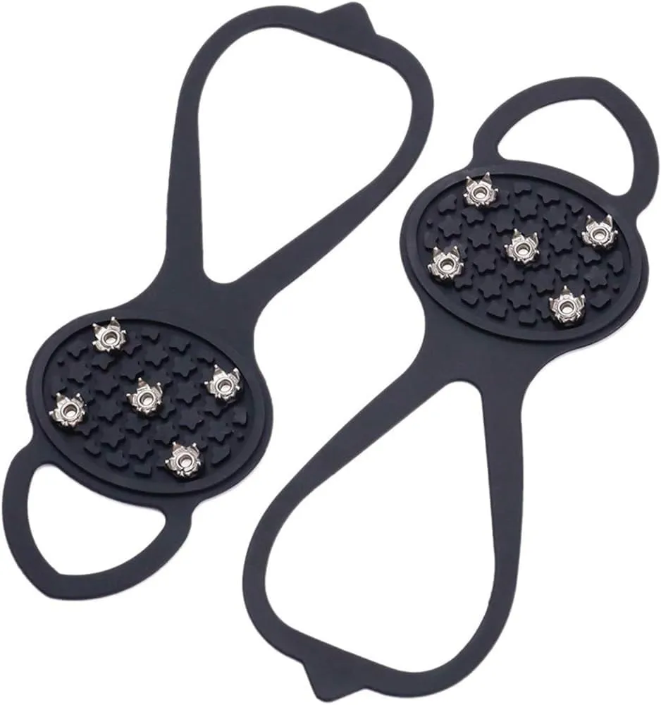 Ice Snow Grips 1pair Anti Slip 5 Teeth Universal Footwear Safety Shoes Spikes Ice Gripper Lightweight Accessory Traction Cleat Hiking Ice Grips for Shoes