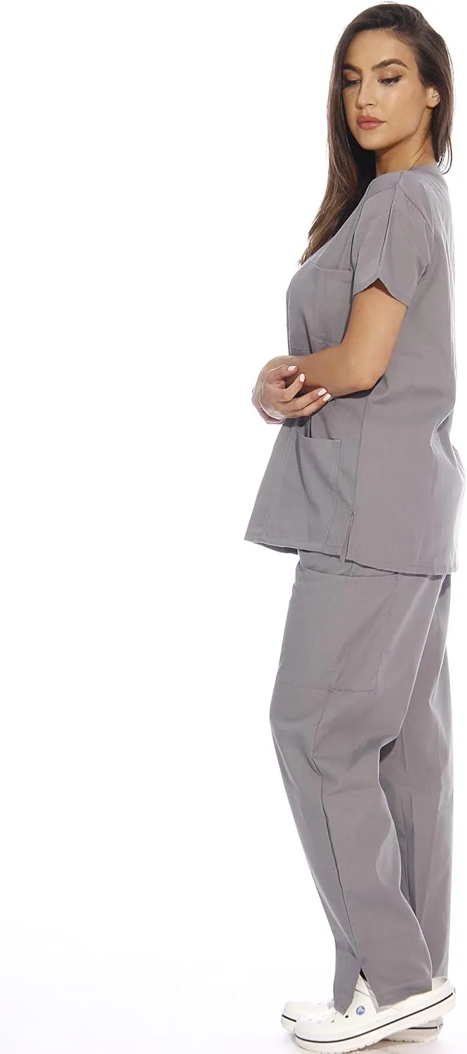 Just Love Women's Six Pocket Medical Scrubs Set (V-Neck with Cargo Pant)