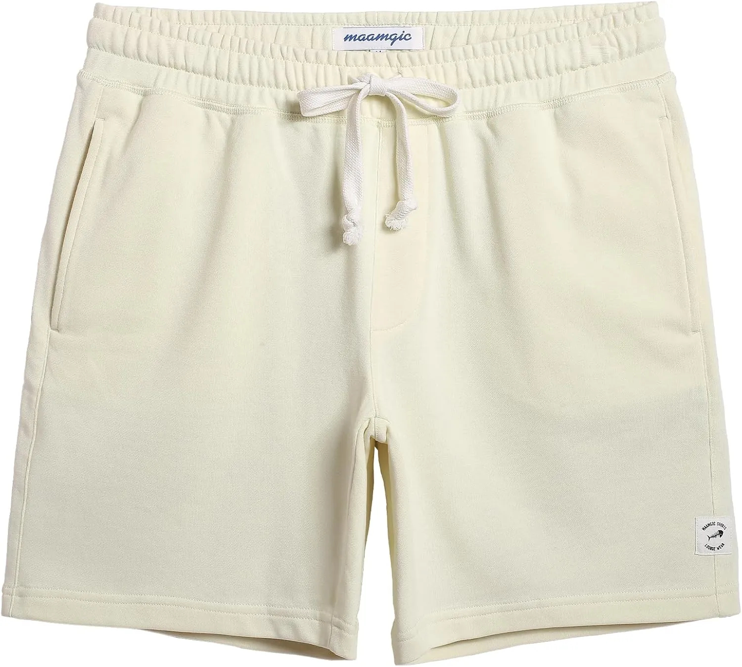 maamgic Mens Sweat Shorts 7" Above Knee Workout Gym Shorts Lounge Shorts with Zipper Pockets