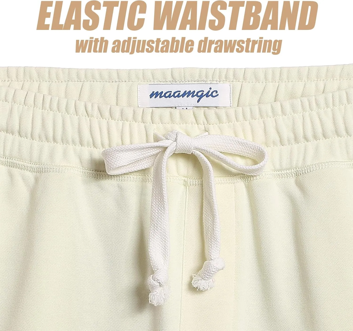 maamgic Mens Sweat Shorts 7" Above Knee Workout Gym Shorts Lounge Shorts with Zipper Pockets
