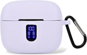 Premium Silicone Case for TAGRY X08 Wireless Earbuds with Carabiner. (Lavender)