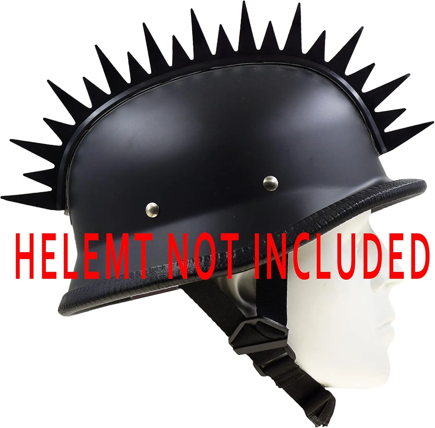 Reflecive Punk Rubber Mohawk Warhawk Wig Accessory Stick On Helmet for Ski Skate Bike Biker Bicycle Scooter Motorcycle Helmet (Zigzag - Black)