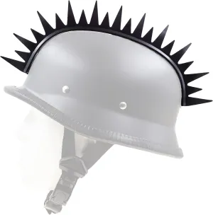 Reflecive Punk Rubber Mohawk Warhawk Wig Accessory Stick On Helmet for Ski Skate Bike Biker Bicycle Scooter Motorcycle Helmet (Zigzag - Black)