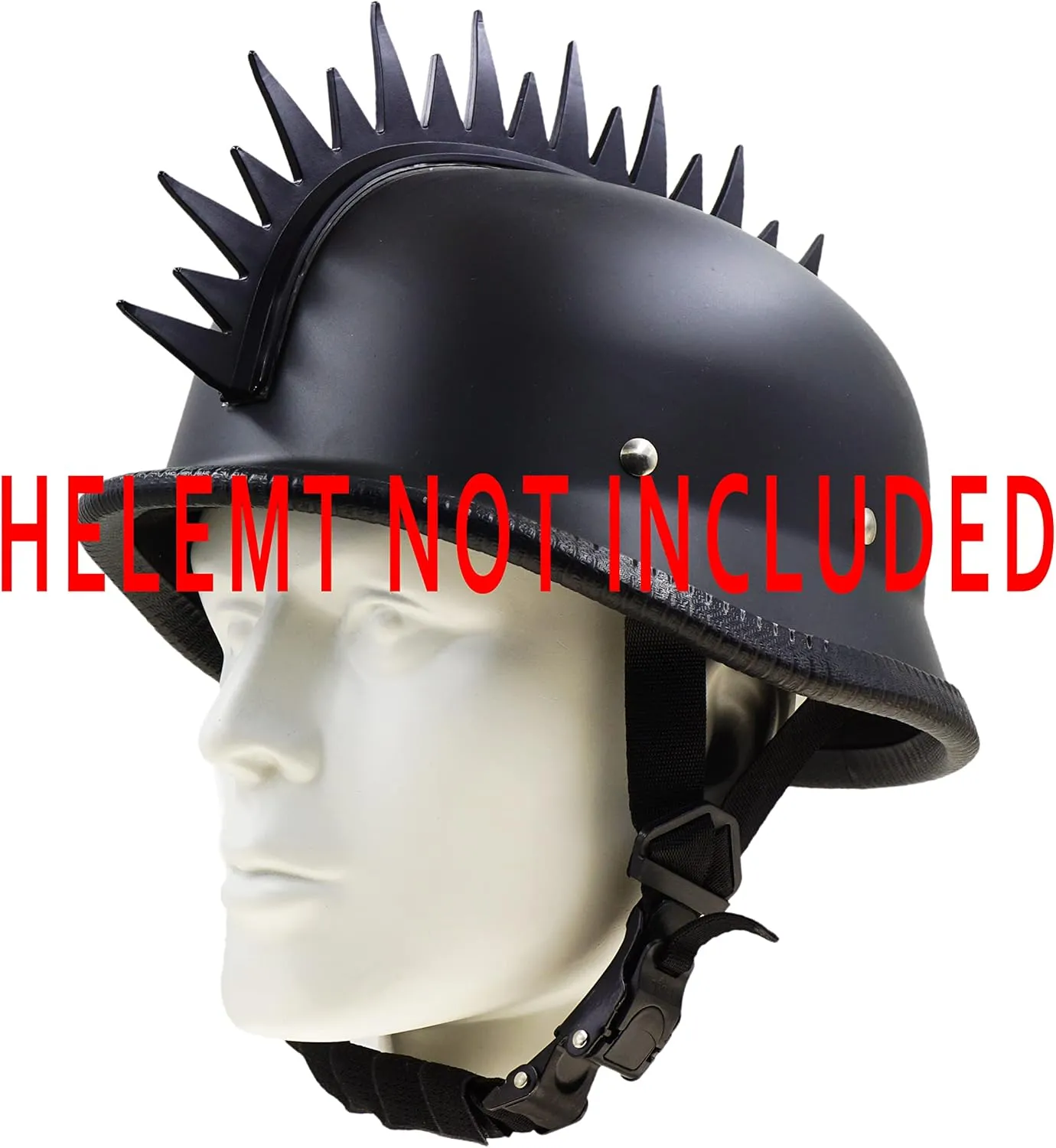 Reflecive Punk Rubber Mohawk Warhawk Wig Accessory Stick On Helmet for Ski Skate Bike Biker Bicycle Scooter Motorcycle Helmet (Zigzag - Black)