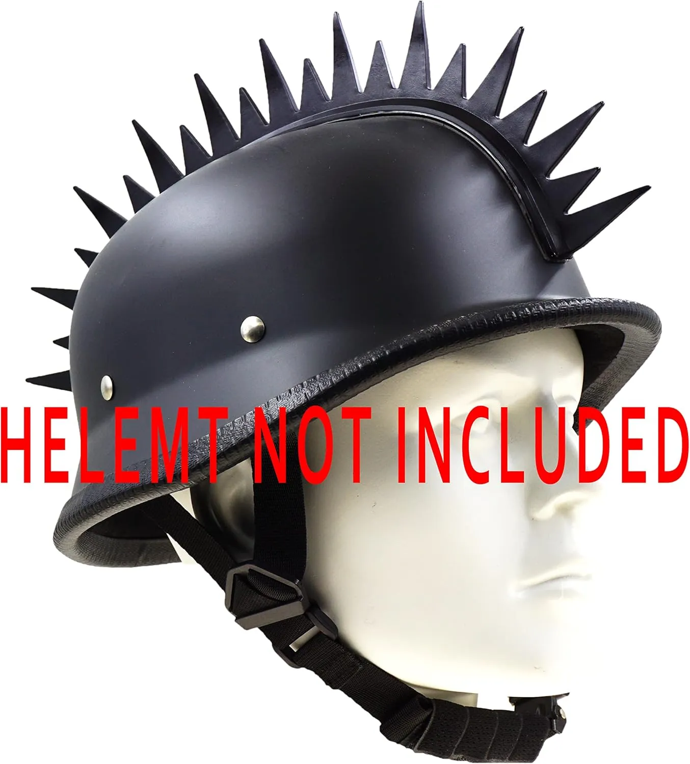 Reflecive Punk Rubber Mohawk Warhawk Wig Accessory Stick On Helmet for Ski Skate Bike Biker Bicycle Scooter Motorcycle Helmet (Zigzag - Black)