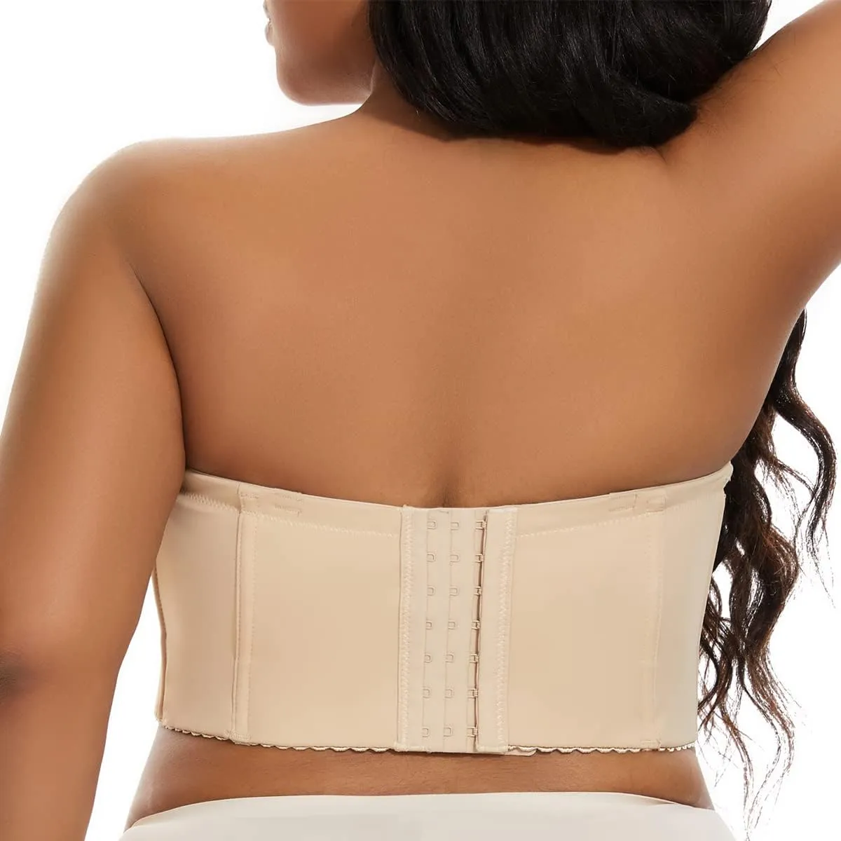 SEA BBOT Women Longline Strapless Bra Full Coverage Corset Bra Hide Back Fat