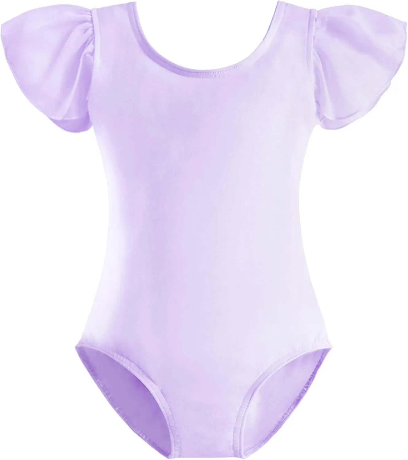 Stelle Girls Leotards Black Ballet Dance Leotards Ruffle Short Sleeve Gymnastics Outfits(Toddler/Little Kid/Big Kid)