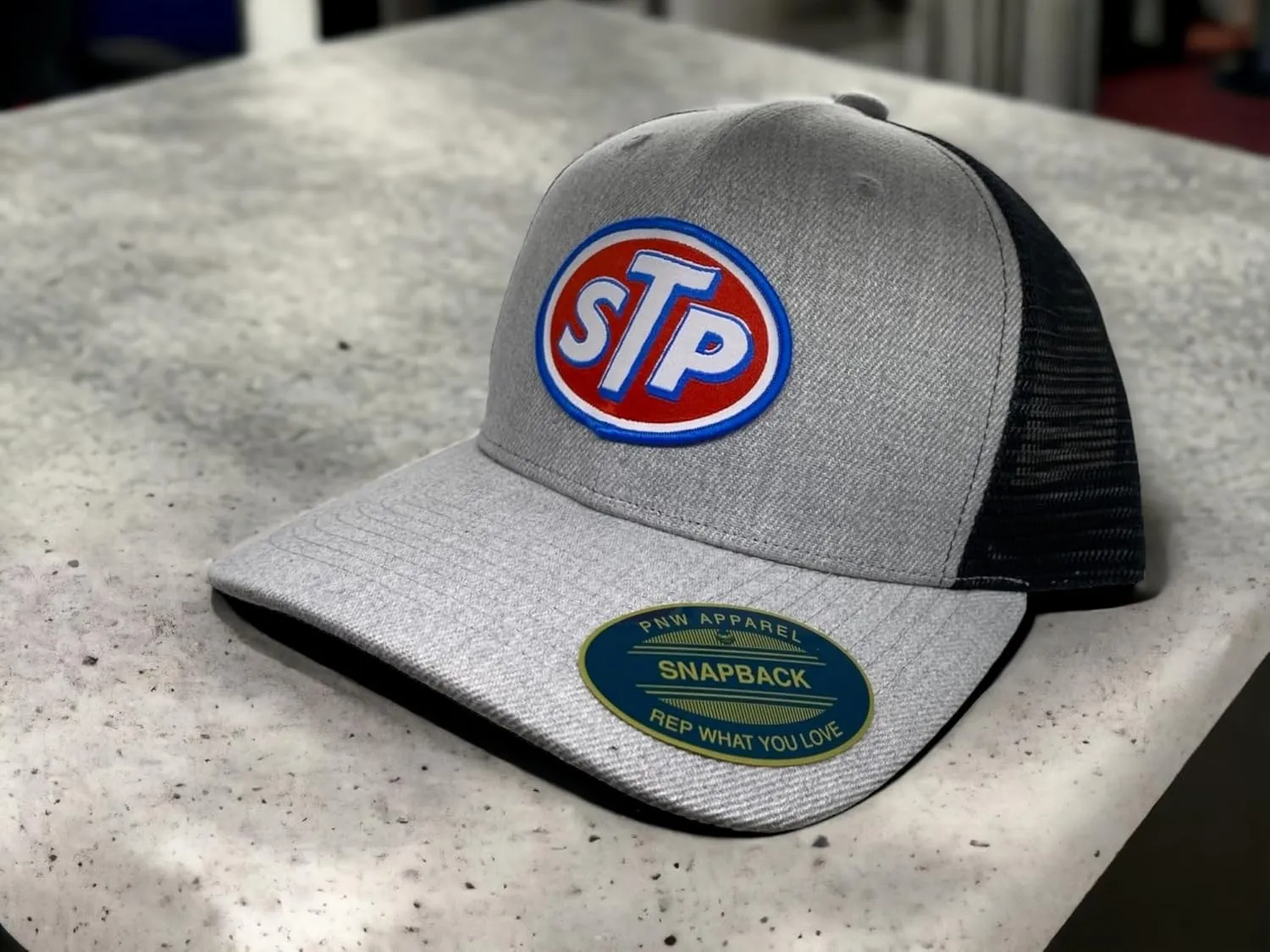 STP Vintage Trucker Hats Mesh Backing Snapback - Adjustable with Woven STP Patch