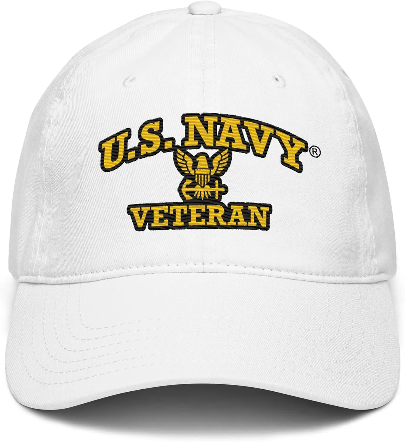 United States Navy Veteran with Eagle Emblem Adjustable Baseball Hat