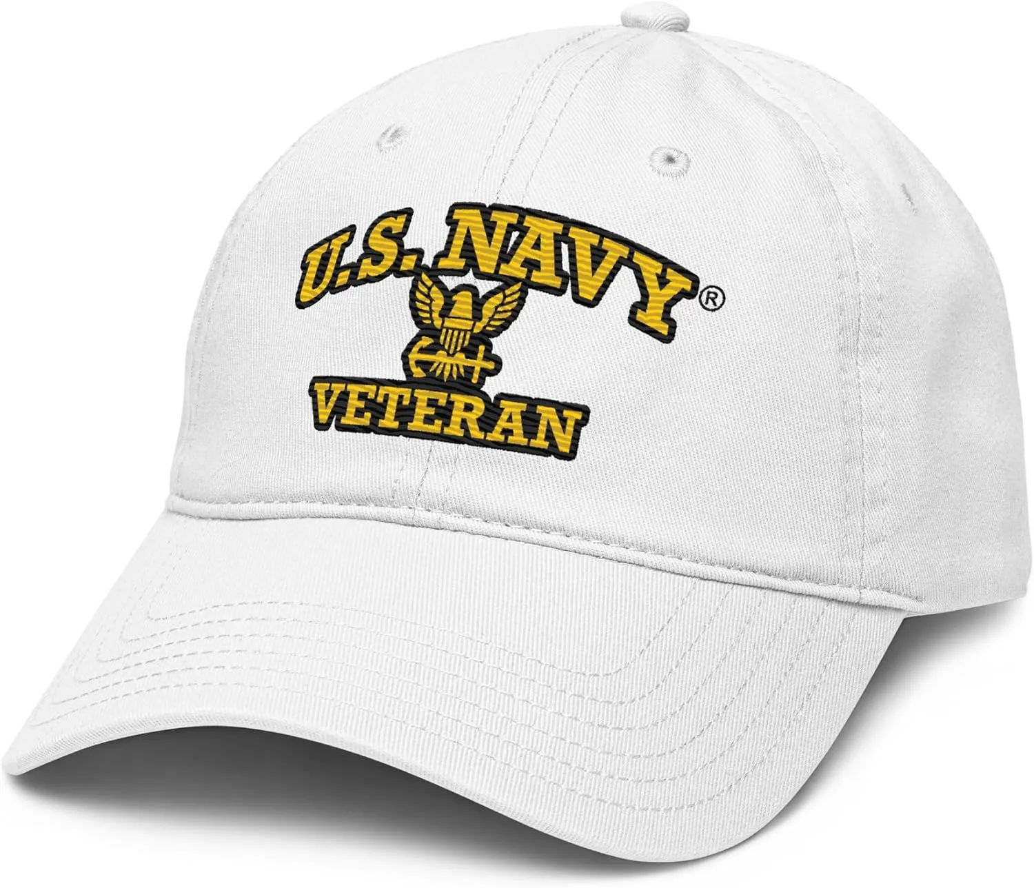 United States Navy Veteran with Eagle Emblem Adjustable Baseball Hat