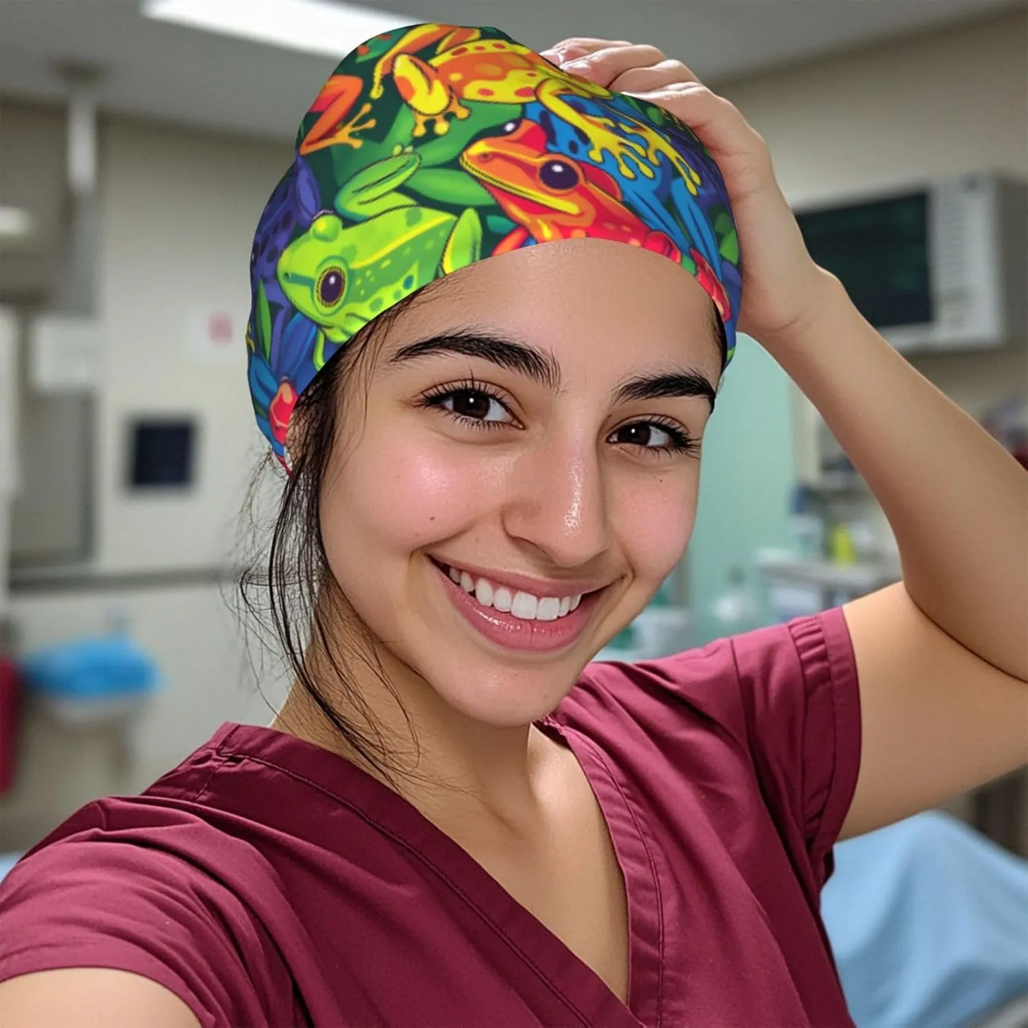 Working Cap Hat with Sweatband Comfortable and Breathable Adjustable Headgear for Men Women Scrub Cap