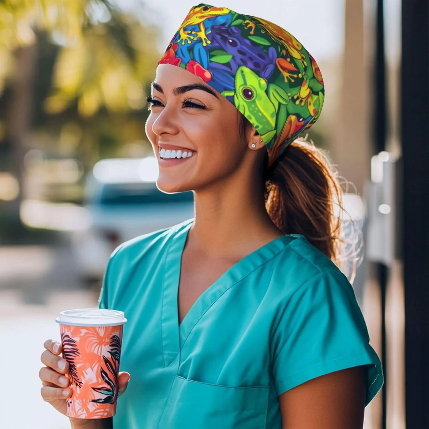 Working Cap Hat with Sweatband Comfortable and Breathable Adjustable Headgear for Men Women Scrub Cap