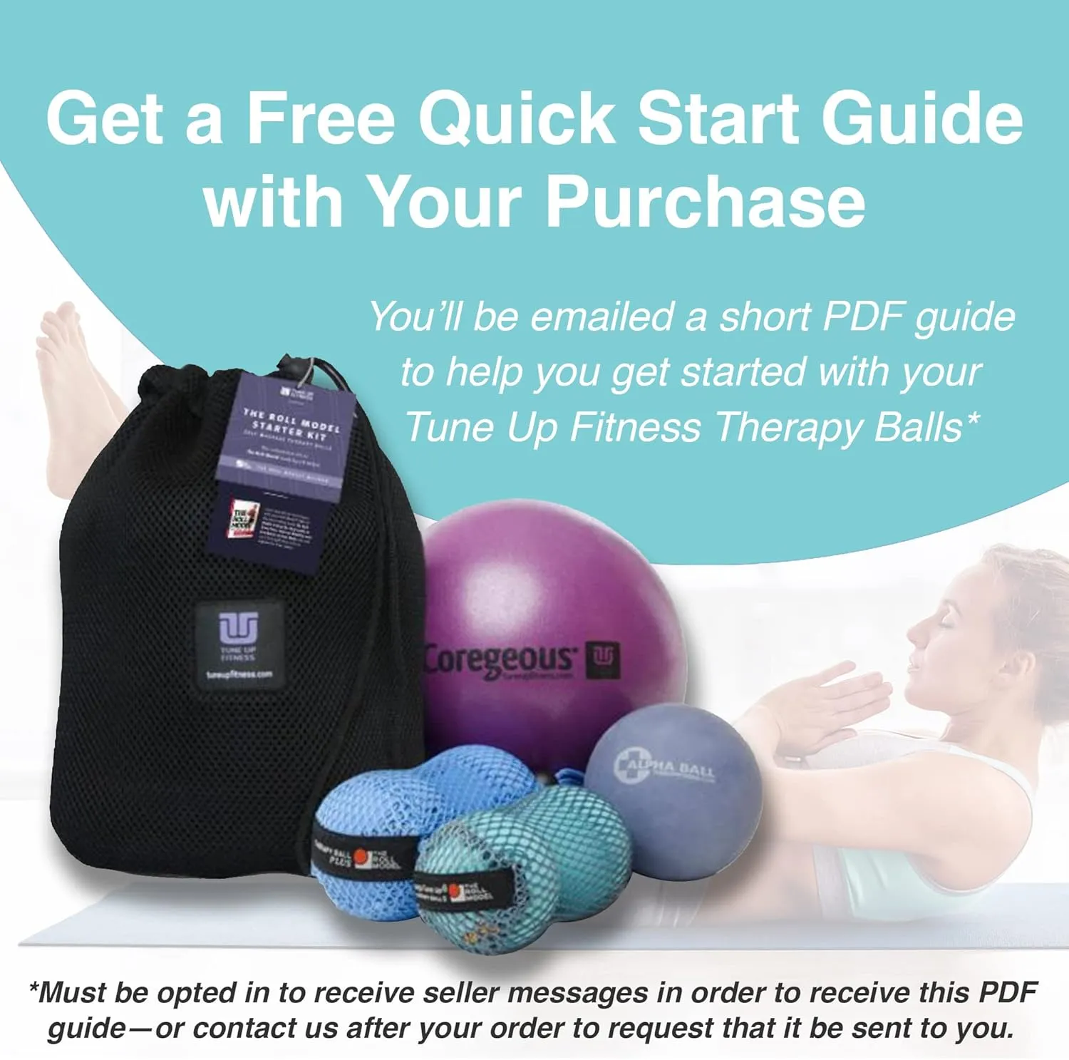 YOGA TUNE UP Therapy Balls in Tote by Tune Up Fitness - Massage Balls for Trigger Point, Pressure Point & Myofascial Release - Use as Single or Peanut Ball for Pain Relief & Relaxation (Aqua Blue)
