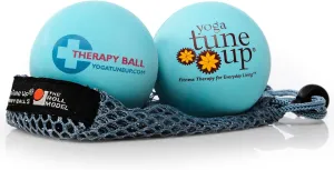 YOGA TUNE UP Therapy Balls in Tote by Tune Up Fitness - Massage Balls for Trigger Point, Pressure Point & Myofascial Release - Use as Single or Peanut Ball for Pain Relief & Relaxation (Aqua Blue)